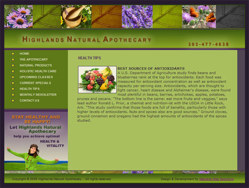 Netwave Web Solutions - Highlands Natural Apothecary